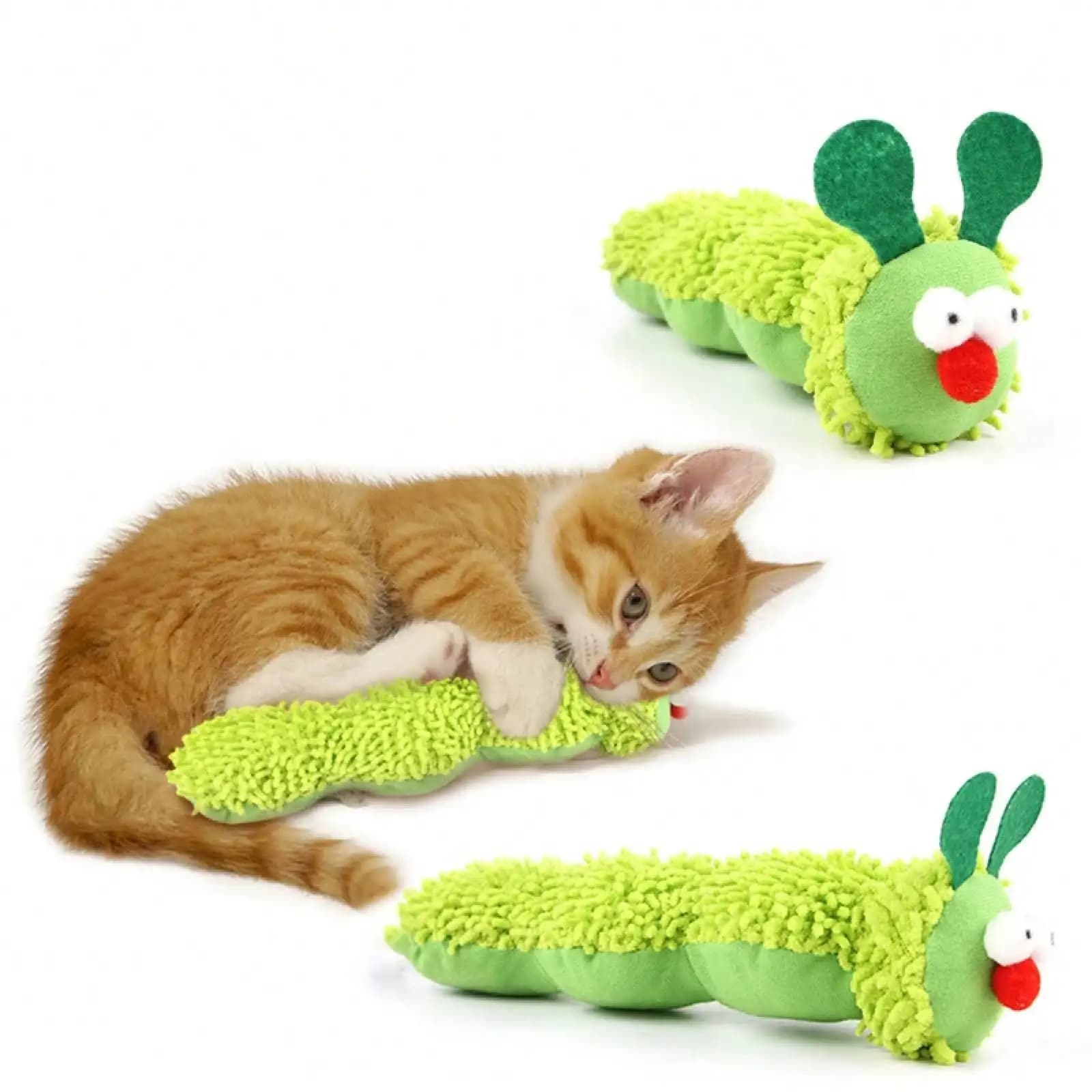 Chewing Toys for Cats, Bruco Shape Interactive Toy with Erba Cat and Silvervine, Cat Tooth Cleaning Toy, Pet Accessories
