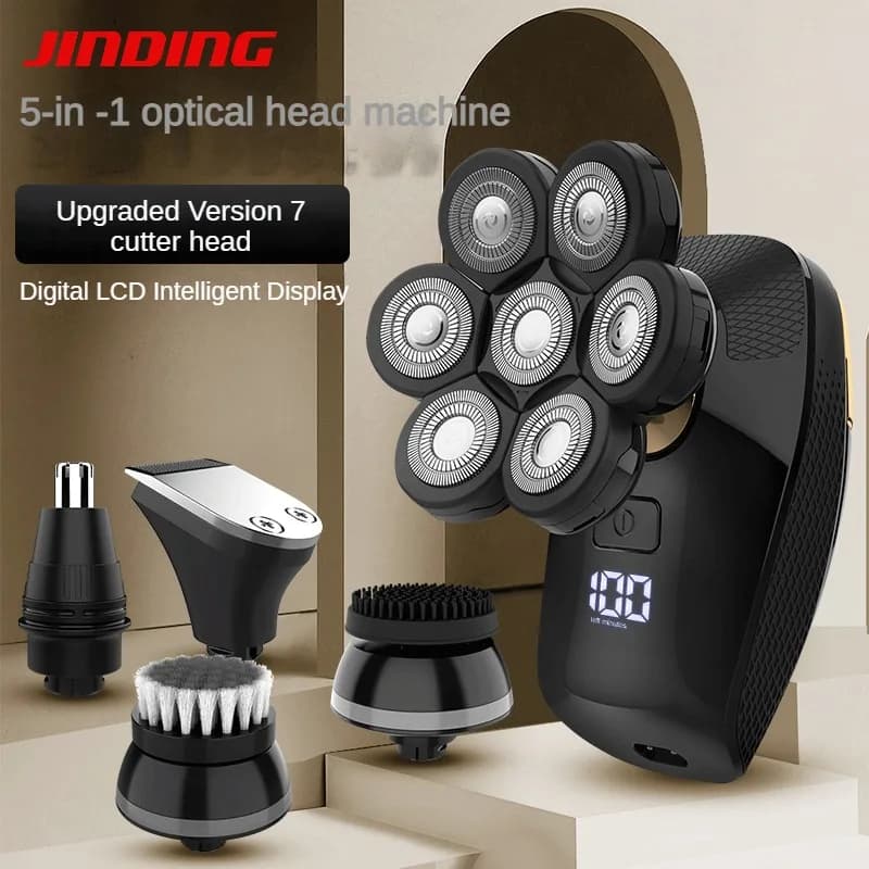 Men's Electric Shaver Set For Caring Care Face Cleaner Mesh Shaver Charging USB Waterproof LCD Display Nose Hair Barba Trimmer