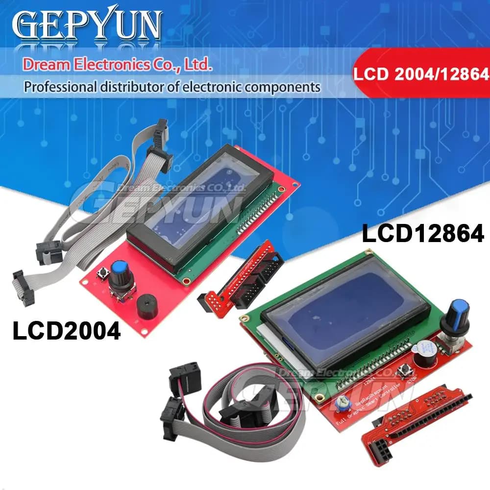 LCD 2004 12864 Control panel display compatible with Ramps 1.4 Ramps 1.5 Ramps 1.6 For 3D Printer smart controller