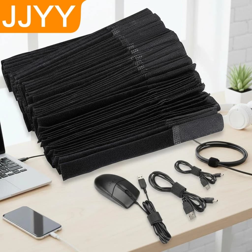 10/50 Pezzi Fascette Velcro in Nylon, Strisce per Gestione Cavi, Soluzioni di Organizzazione per Casa e Ufficio