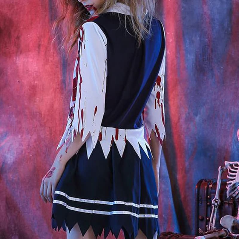 Costume da donna di Halloween Abito in pizzo gotico con velo e guanti Abito da cosplay da vampiro Abito da festa in maschera