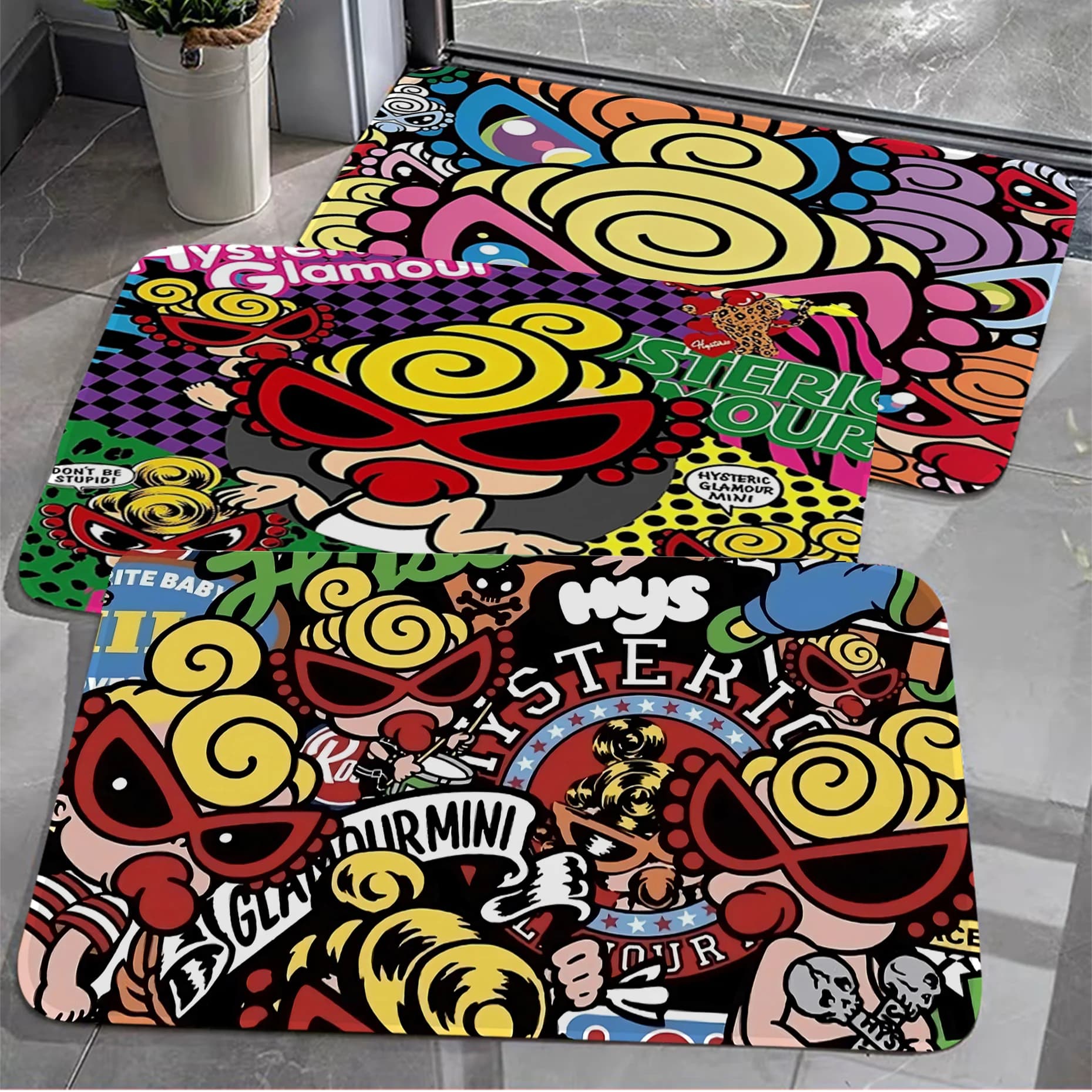 Japan Fashion isteric mini mat bath mat children's bedroom decoration balcony zerbino anti slip living room welcome carpet
