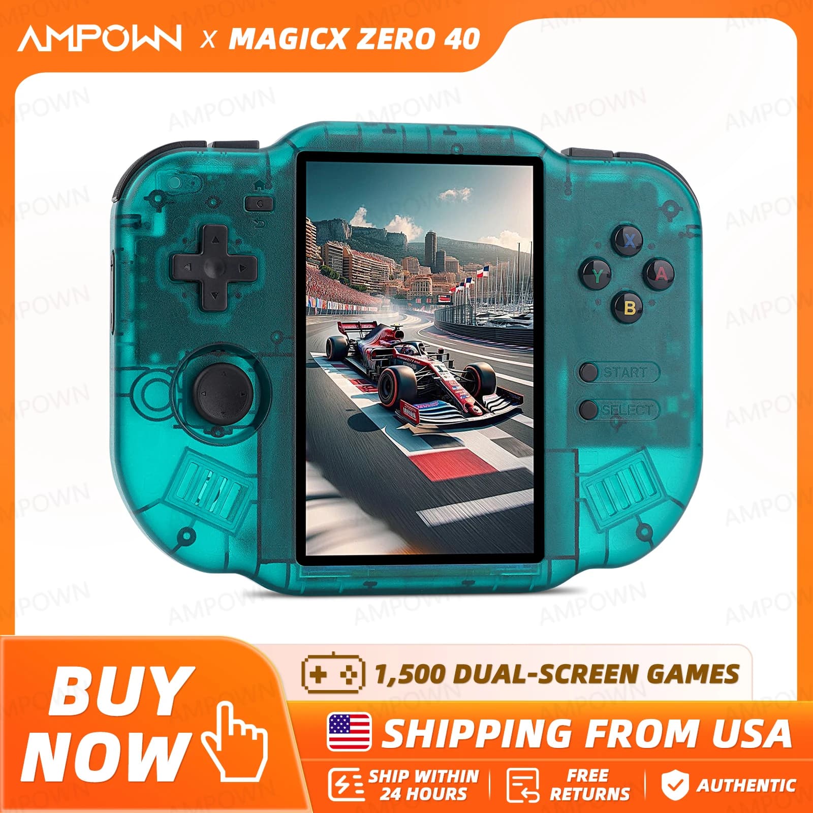 AMPOWN ZERO 40 Console per videogiochi 4 ''IPS Multi-touch Screen Android A133P Supporto Wifi Bluetooth Motore di vibrazione Magicx Zero40