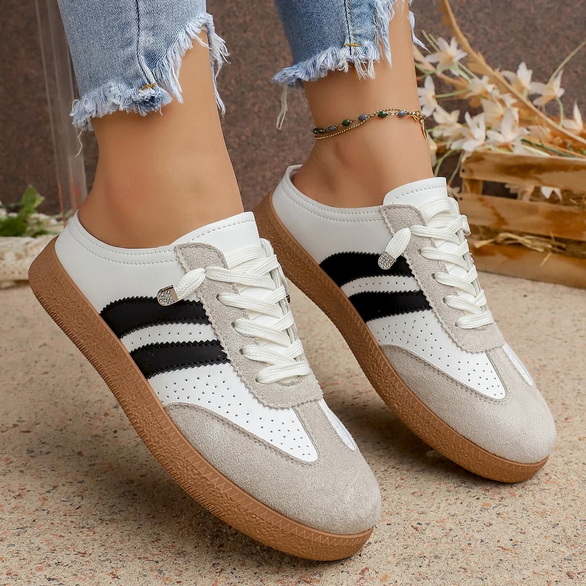 Scarpe Classiche da Donna, Mezze Scarpe Estive, Scarpe Casual Comode e Traspiranti, Ciabatte Baotou, Sneakers Basse da Donna