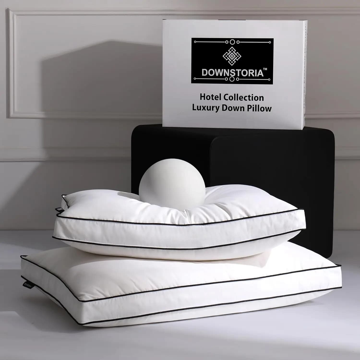 Set di 2 Cuscini Queen Size in Piuma d'Oca con Soffietto, Collezione Lusso Hotel per Chi Dorme su un Fianco o sulla Schiena, Morbidi e Soffici 20x30 Pollici