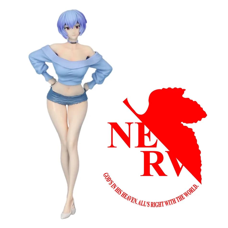 Figura Anime NEON GENESIS EVANGELION REI AYANAM, Ayanami Rei, 19,5 CM, Modello in PVC, Decorazione da Scrivania, Regalo