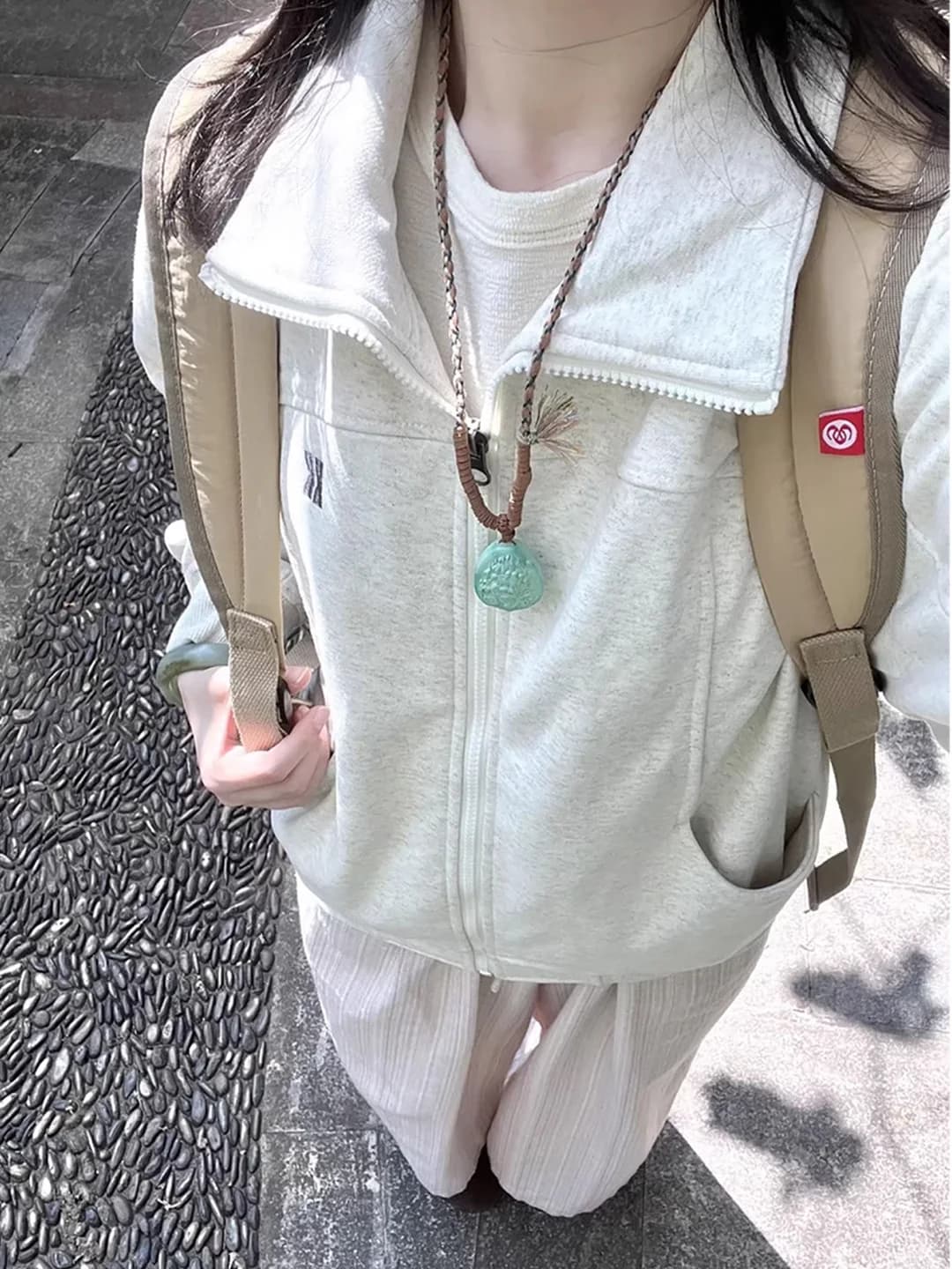 Laid-back American Style Sporty Hoodie Women's Loose Couple Unique Chic Open Cardigan Jacket Zipper Pocket Long Sleeve Fleece...