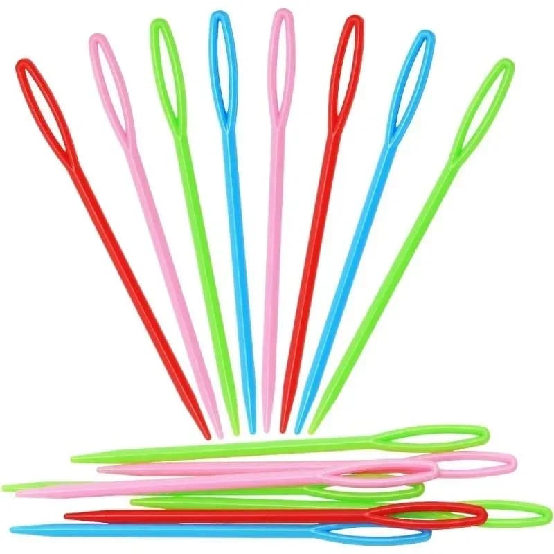 100 Aghi da Cucito in Plastica con Occhiello Grande, Aghi in Plastica per Filati per Bambini, Aghi da Ricamo in Plastica per Fai da Te e Lavori Artigianali