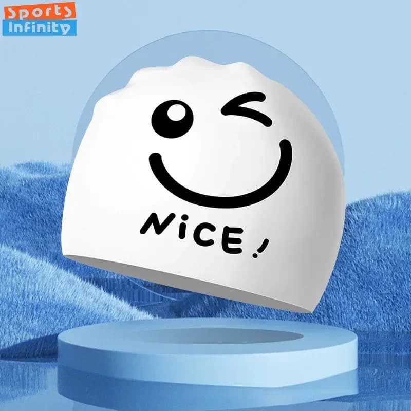 Adult Silicone Swim Caps for Women Long Hair Waterproof Ear Protection Swimming Cap Woman Printed Swim Cap Swimming Accessories