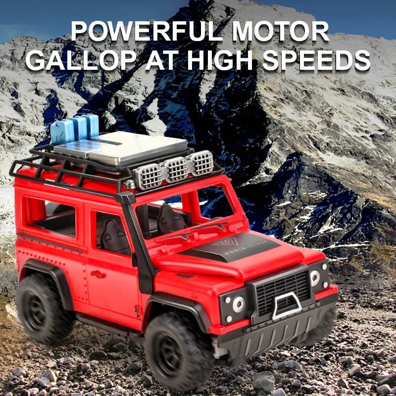 Auto RC 4x4 Fuoristrada con Telecomando, Luci LED, Spruzzo d'Acqua, Porte Apribili, Veicolo Simulato, Giocattolo per Bambini, Regalo per Ragazzi