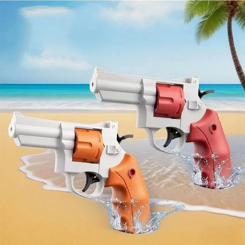 Pistola ad Acqua Meccanica Continua Estiva Stile Revolver, Giocattolo per Esterni, Spiaggia, Blaster ad Acqua per Adolescenti, Festa in Piscina, Vacanze, Regalo Fai-da-te