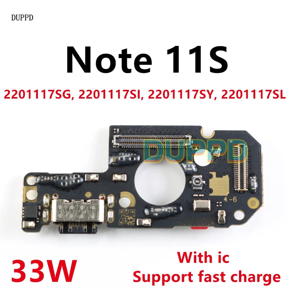 Porta di ricarica USB per Xiaomi Redmi Note 11S Microfono Dock connettore scheda cavo flessibile parti di riparazione Note11s 33W