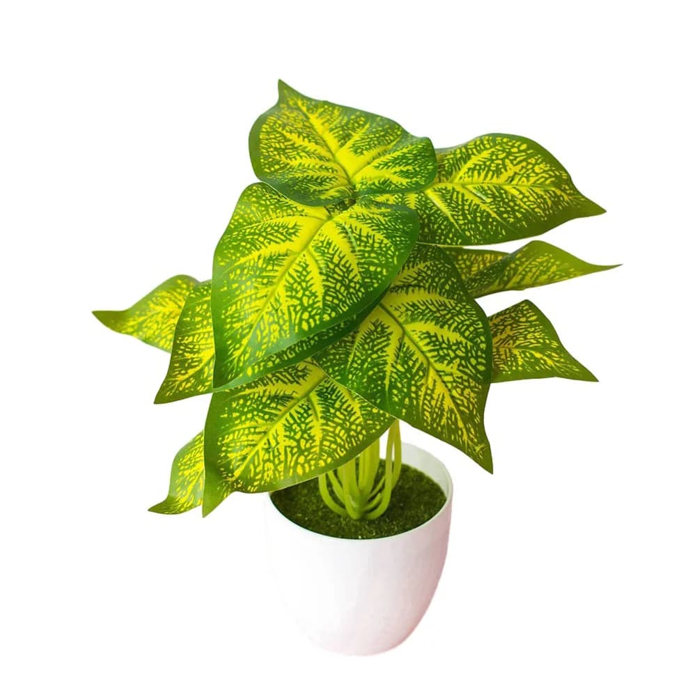 Realistic Artificial Plant Potted Plant, Green, Yellow, Purple, Brown Colors, Perfect for Garden Landscape Design
