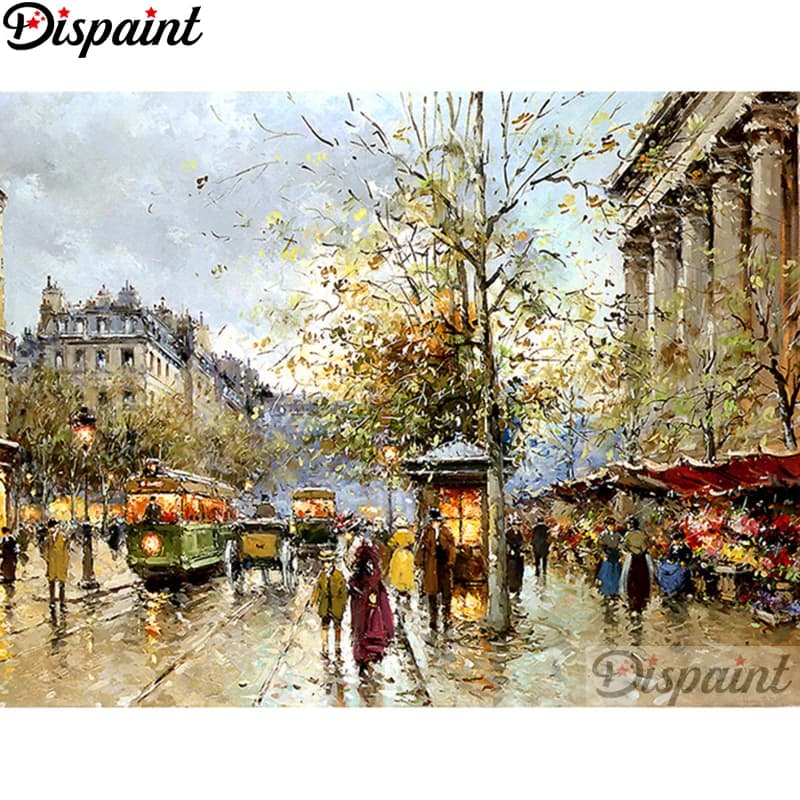 Dispaint Full Square/Round Drill 5D DIY Diamond Painting "Oil painting landscape" Embroidery Cross Stitch 3D Home Decor A27431