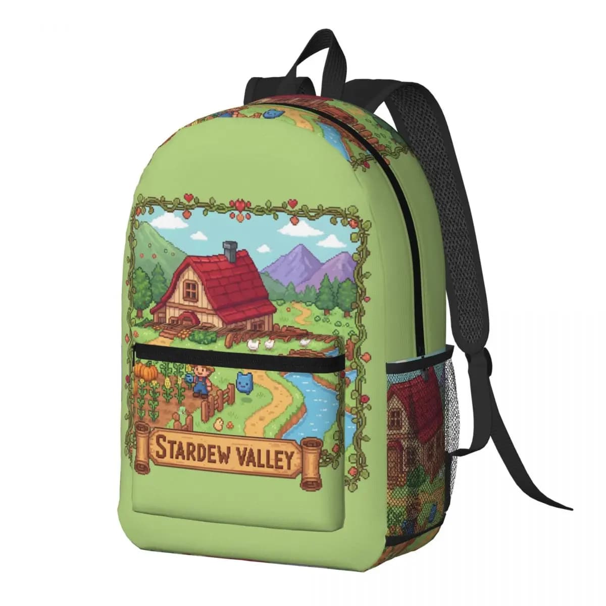 Stardew Valley Video Gamer Classic Pixel Art Backpack Daypack Large Capacity BookBag School Bag Shoulder Bags for Men Women