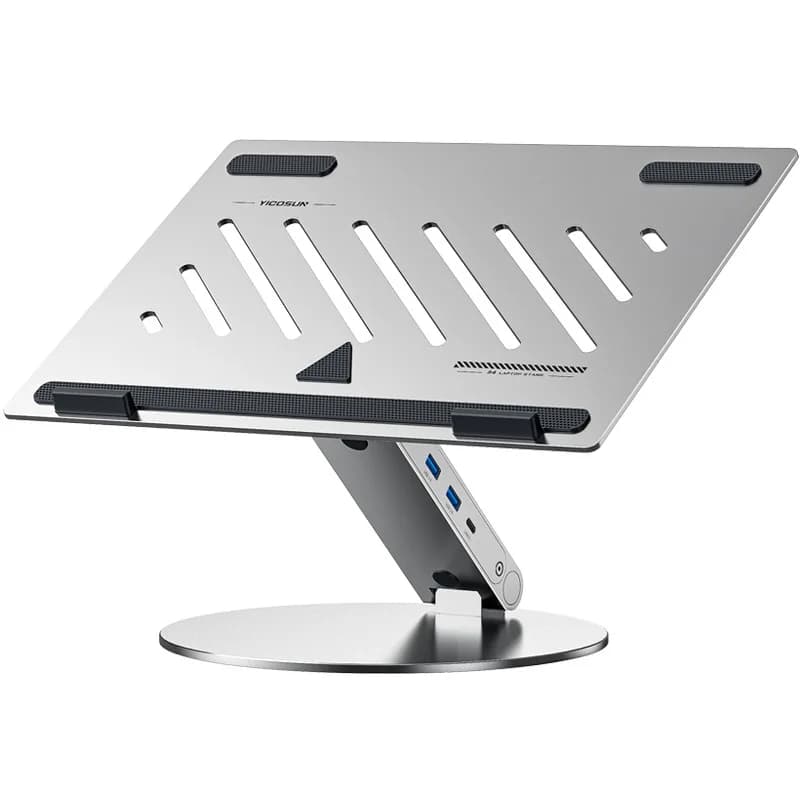 Supporto portatile per laptop e tablet, ufficio dell'insegnante, ergonomico, girevole a 360 gradi, in lega di alluminio