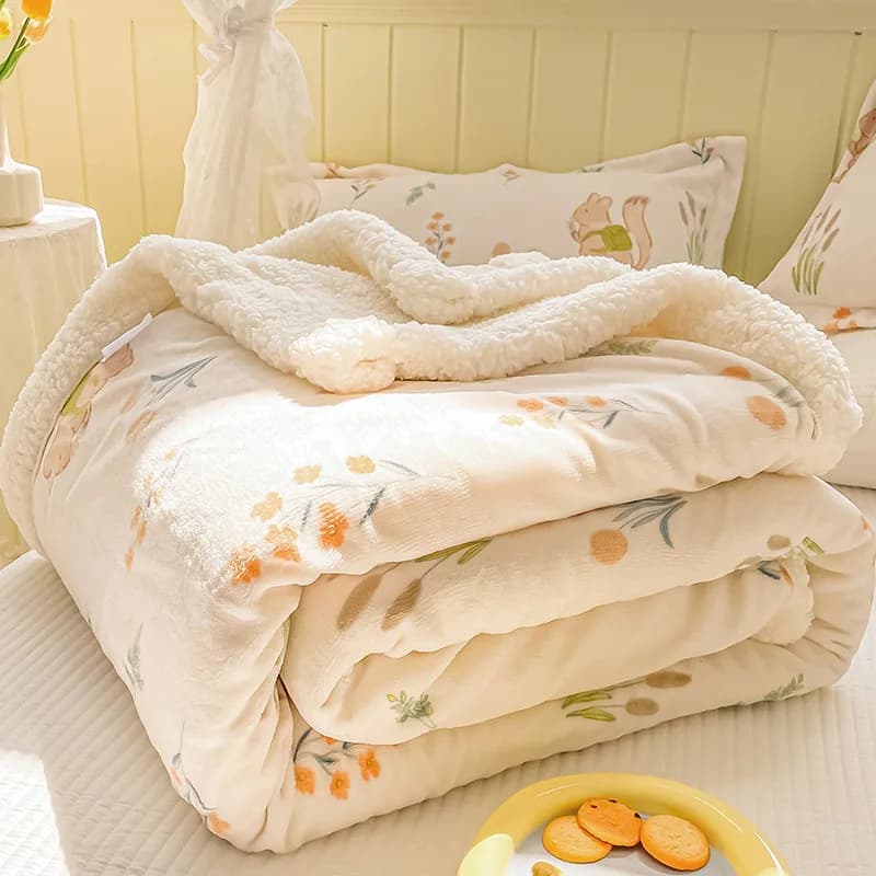 Coperta di velluto di latte primaverile e autunnale agnello Cashmere flanella coperta di cartone animato letto singolo studente dormitorio trapunta di velluto corallo