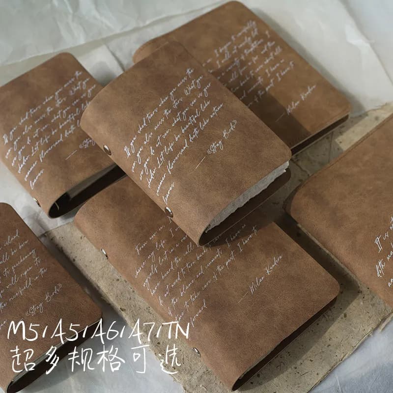 Vintage Traveler's Notebook Cover M5/A6/A7A5 Handmade Faux Leather Journal Retro Diary Sketchbook Refillable Planner
