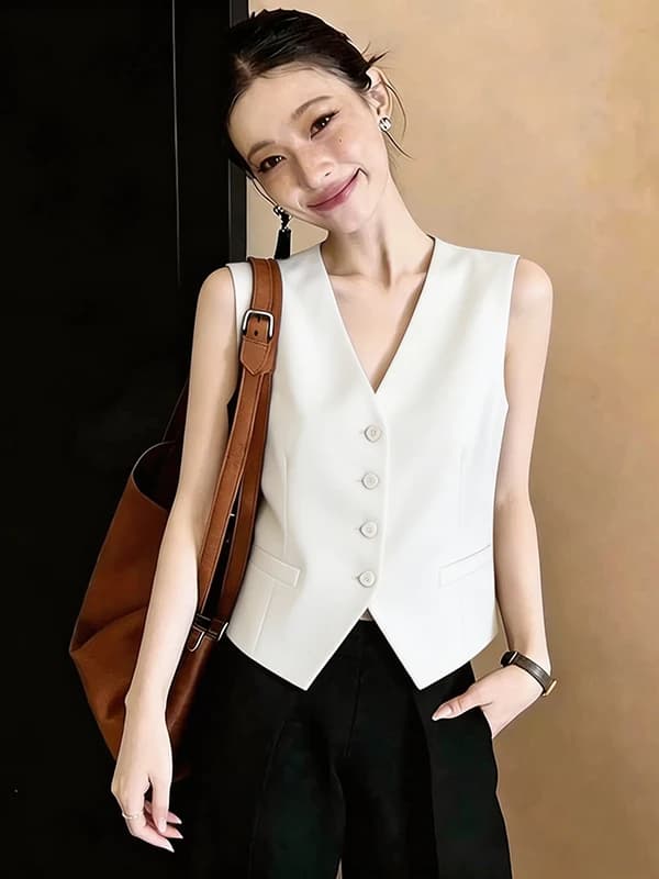 Elegante Gilet Senza Maniche in Pizzo Taglie Forti da Donna, Nuovo Stile Estivo, Top Lussuoso e Trendy con Scollo a V, Stile Commuter