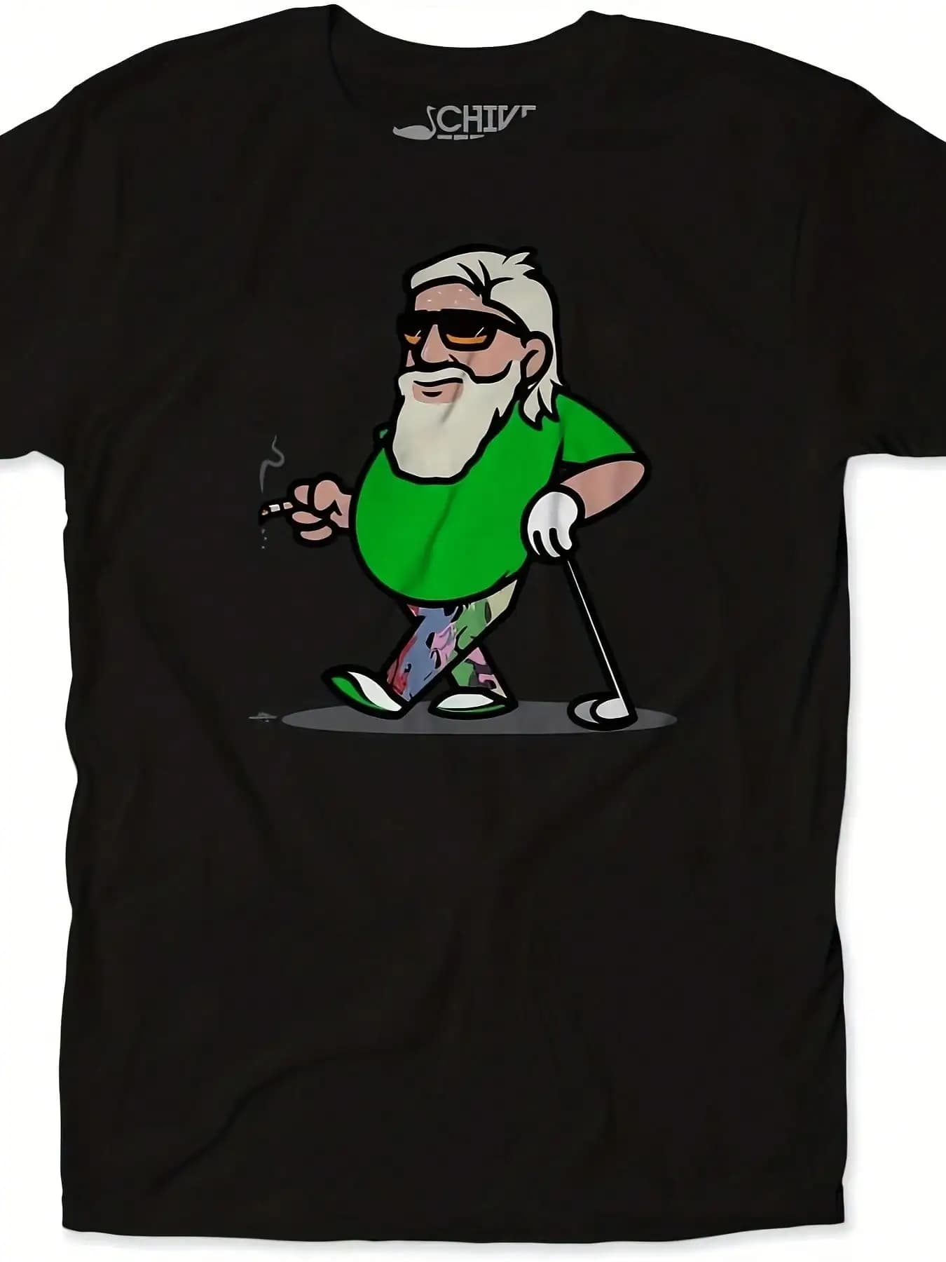 T-shirt iconica da golf con stampa divertente di vecchio, maglietta popolare da uomo e donna, casual estiva, girocollo, manica corta