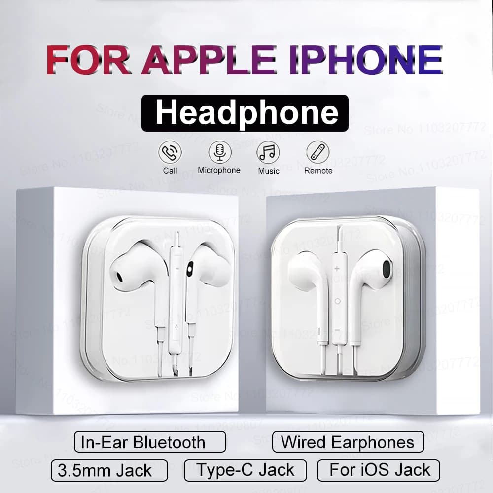 Auricolari per Apple, Compatibili con iPhone 17 16 15 14 13 12 11 Pro Max, iPad Air, Laptop, Tablet, Cuffie Stereo Cablate da 3,5mm e Type-C