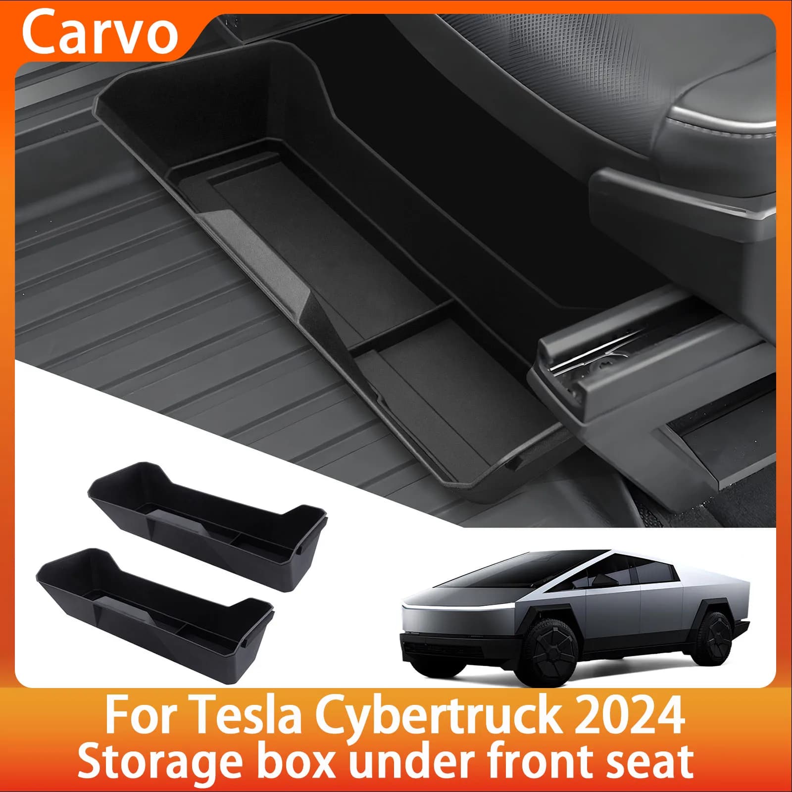 Scatola portaoggetti inferiore anteriore sotto il sedile per Tesla Cybertruck 2024, vassoio organizer per auto, accessori per pickup