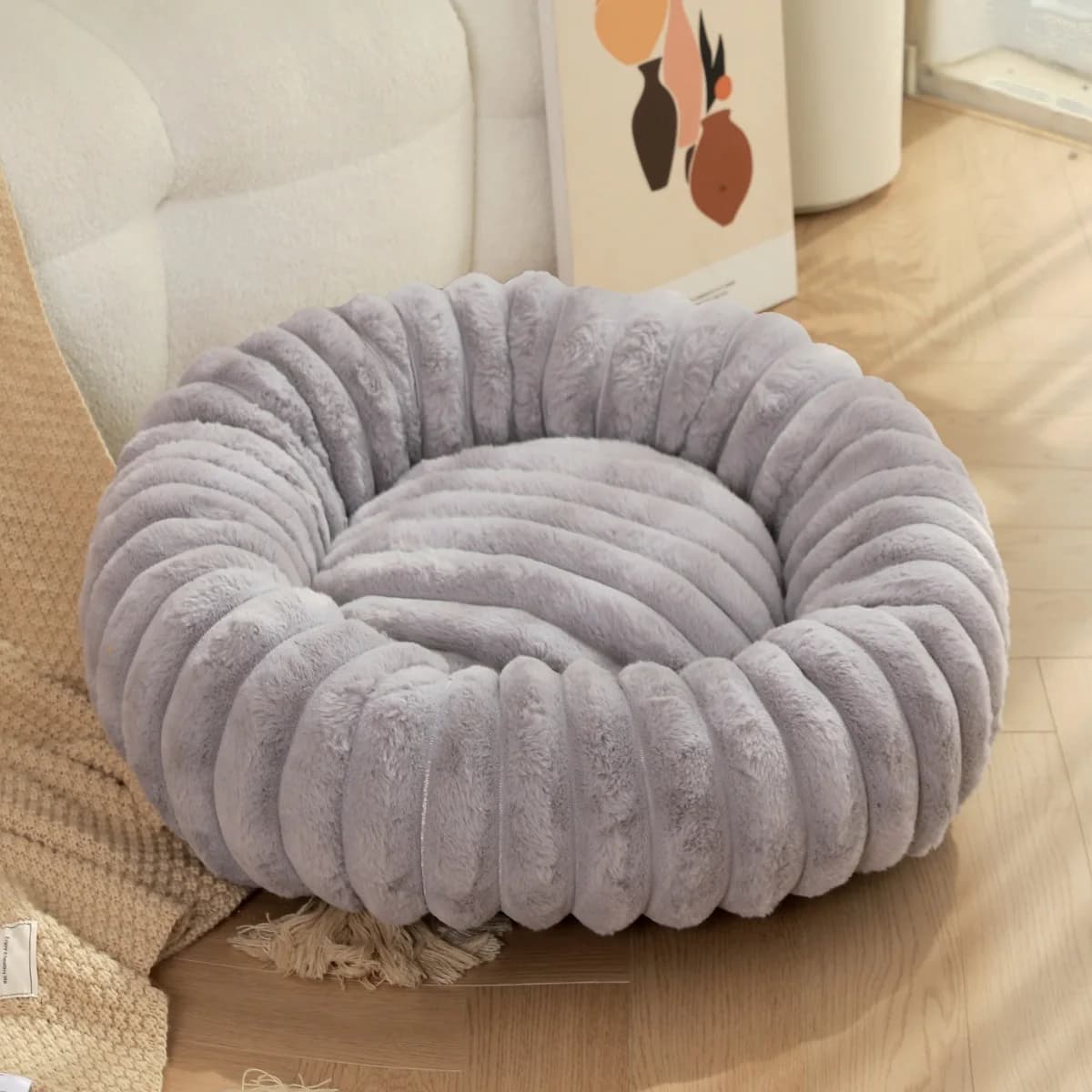 Heating for dogs, winter cats, plush, round bed, mattress for pets, warm, soft and comfortable, sleeping bag, nest for small and medium