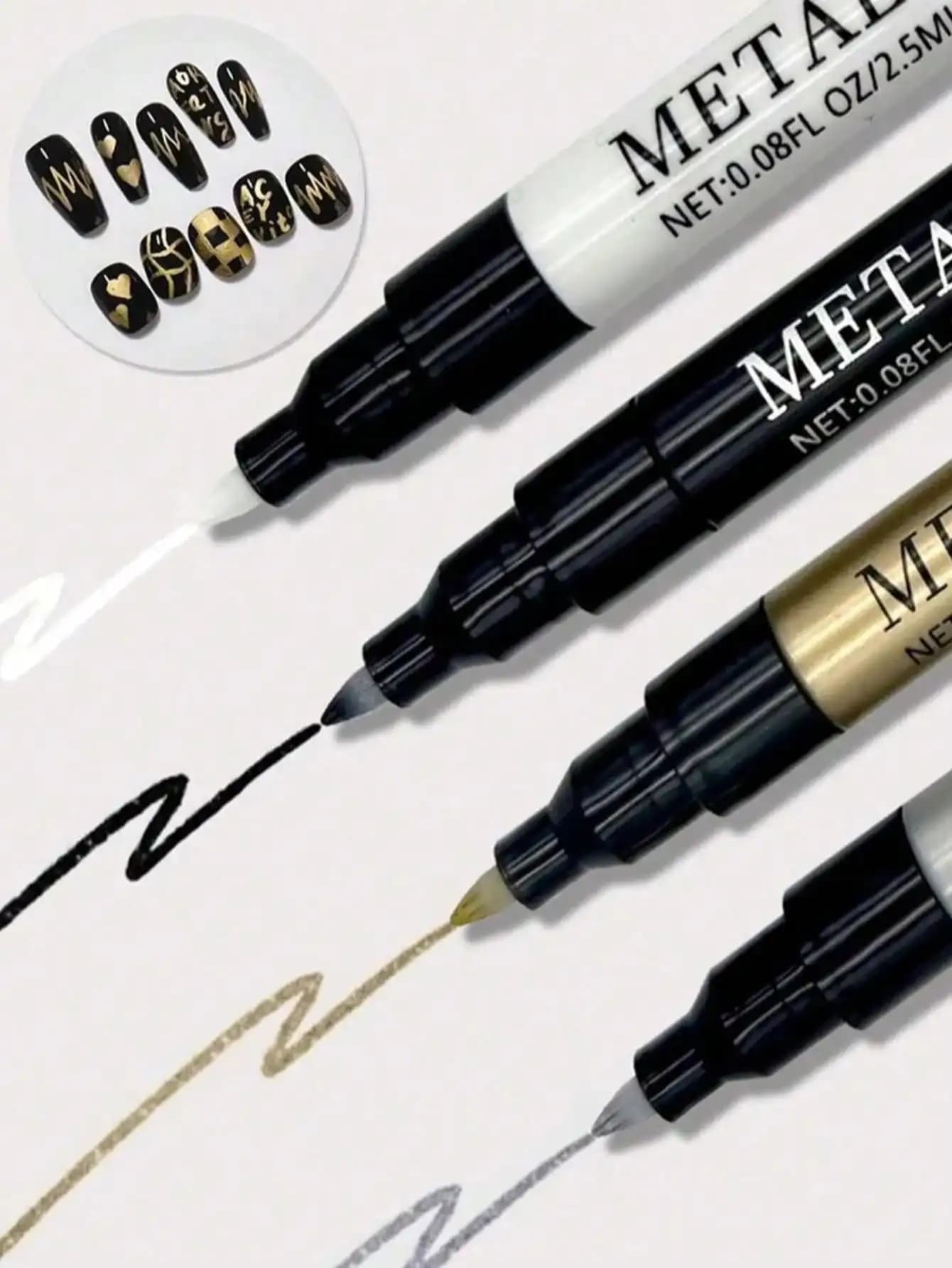 0.8mm 1PC Nail Art Pen, White Black Silver Gold 0.8MM Nail Polish Pens For Nail Art, Nail Dotting Tool, Nail Art Graffiti Pen