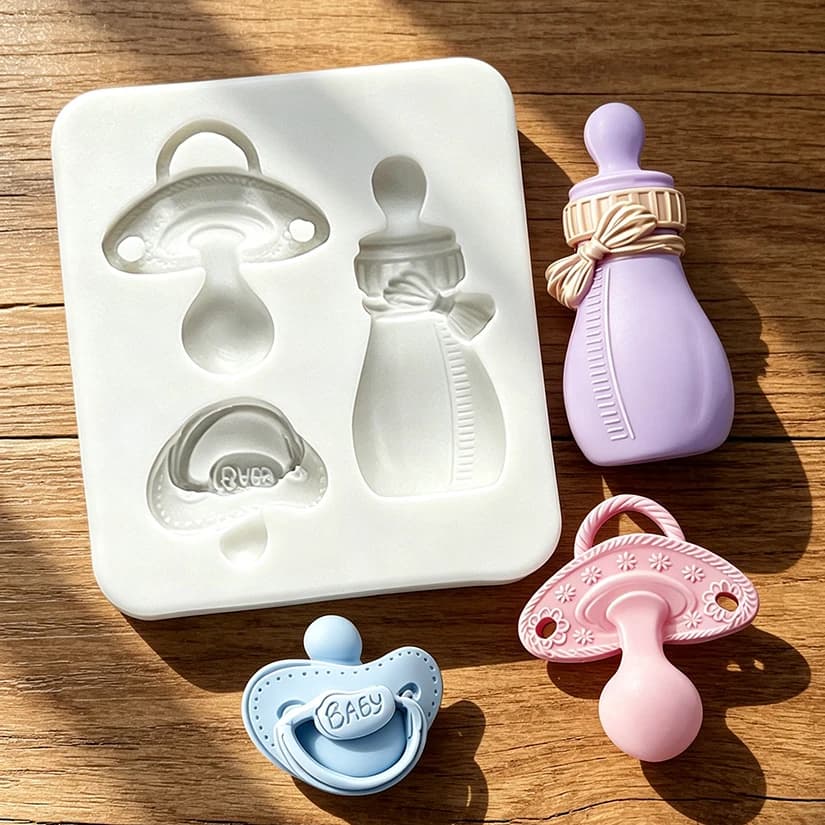 Stampo in Silicone per Ciuccio e Biberon, Strumenti per Resina, Stampi per Cupcake, Utensili per Decorazione Torte in Fondente