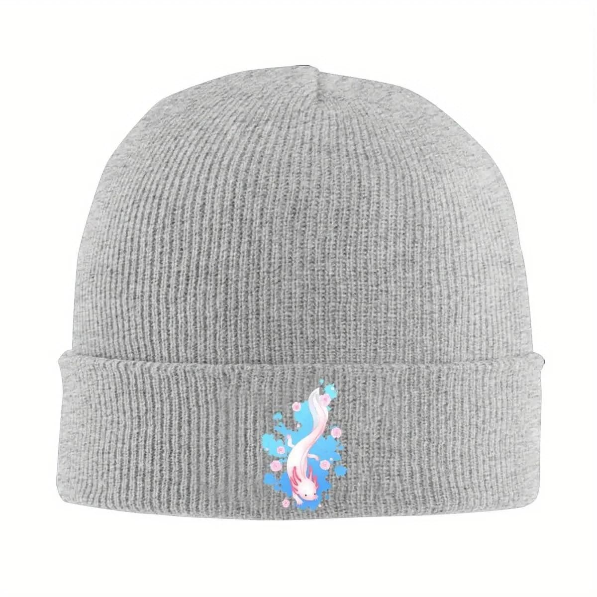 Axolotl Knitted Swim caps for women Man Berretti Autumn Winter Acrylic Hat Mexican Salamandra Animal Hip Hop Cap