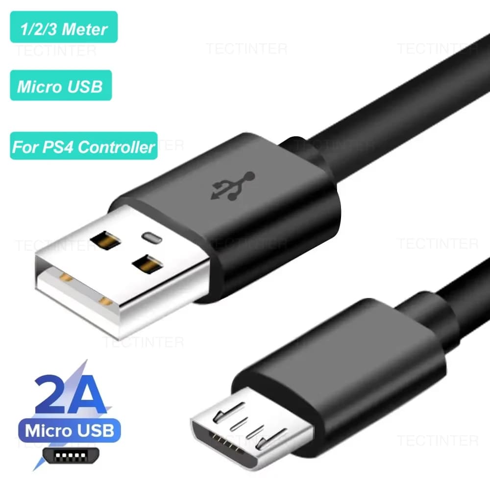 Cavi Micro USB per Ricarica Rapida 1M/2M/3M per Controller PS4, Cavo Dati e Alimentazione per Telefoni Android, Accessori per Gamepad Xbox One
