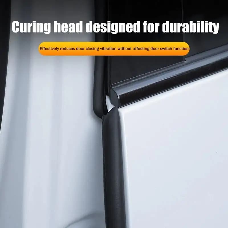 2pcs Car B Pillar Rubber Seal Strip with Steel Reinforcement Door Edge Weatherstrip Soundproof Insulation Strip