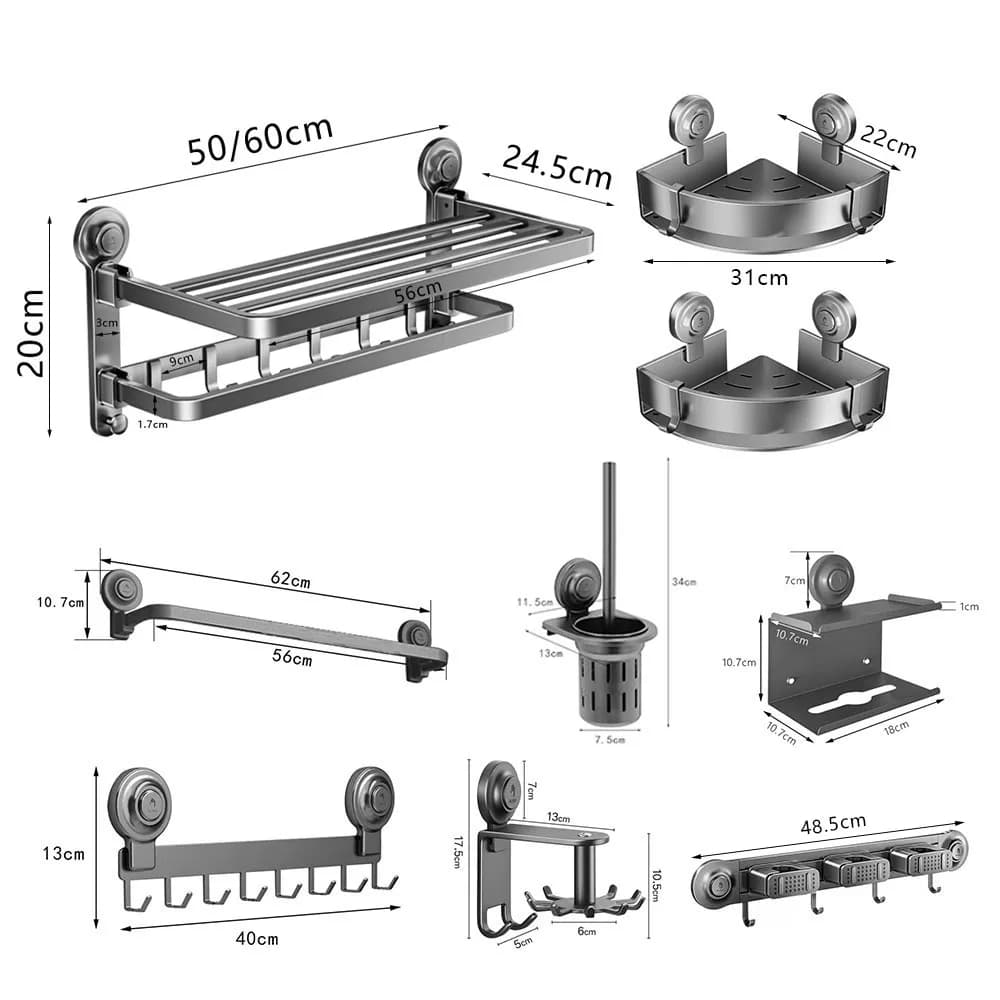 Kit di accessori Hardware senza unghie portasciugamani fai da te porta Dispenser di carta igienica appendiabiti da parete gancio portasciugamani Set di appendiabiti per il bagno Set di ferramenta da bagno Organizzatore