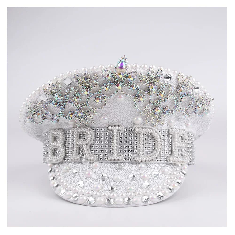 Cappello Militare da Donna per Sposa, 6 Stili, Lussuoso con Paillettes e Strass, da Capitano/Sergente, per Festival e Feste di Compleanno