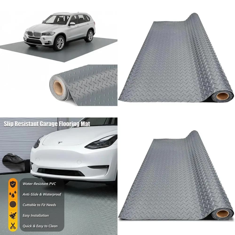 PVC garage plug thick, durable, waterproof and anti-slip for cars, trailers, SUVs, basements, gyms (Grigio) 30 cm x 12 m