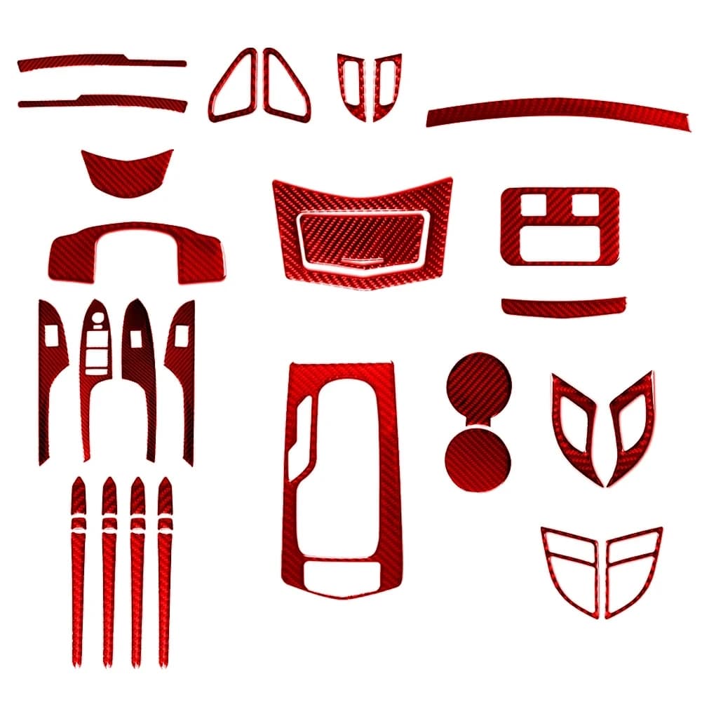 Interni in fibra di carbonio Parti rosse Decorative Modifica adesivi Accessori auto per Cadillac ATS ATS-L 2013 2014 2015 2016 2017-2019