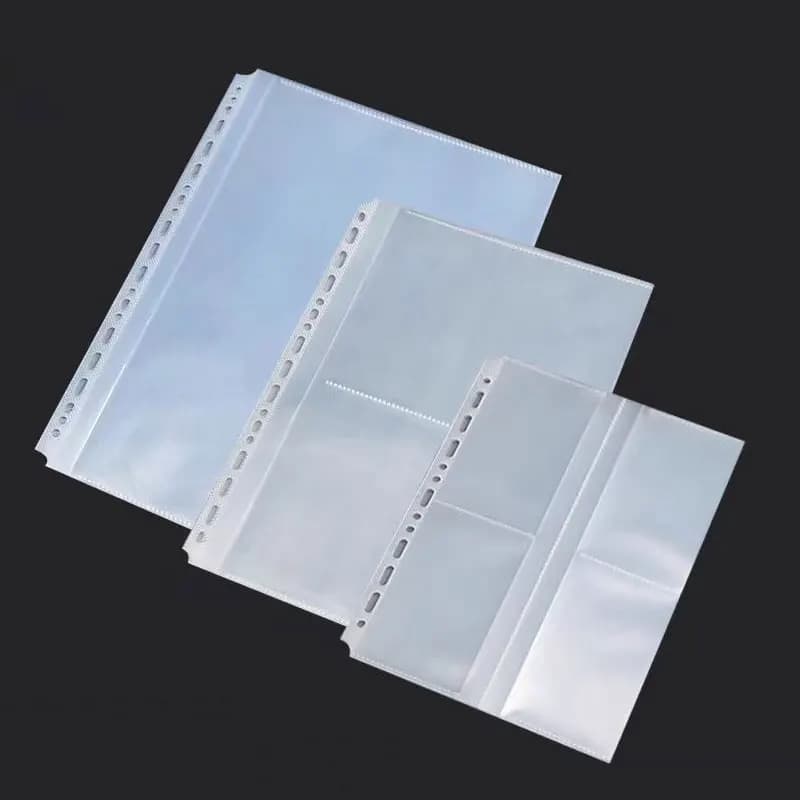 40 pz A4/B5/A5 formato File trasparente documento perforato tasca cartella protettiva borsa a fogli mobili inserto borsa trasparente File foglio maniche