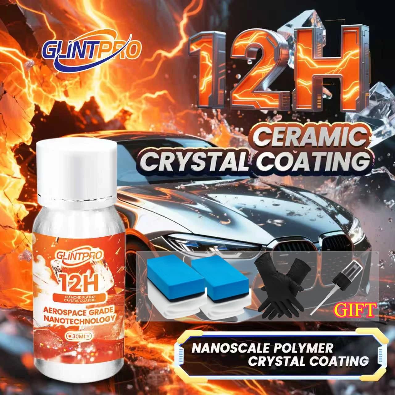 Smalto per auto 12H Rivestimento in ceramica per auto Lucido a lunga durata Antigraffio Idrofobico Rivestimento in cera per auto Prodotti per la cura dell'auto (30 ml)