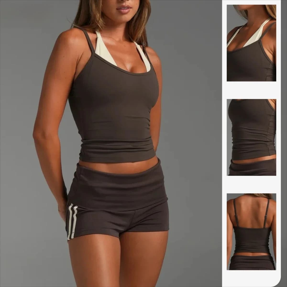 Women Color Block Sleeveless Tank Top Quick Dry Fake Two Piece Sports Bra Running Gym Pilates Yoga Workout Top