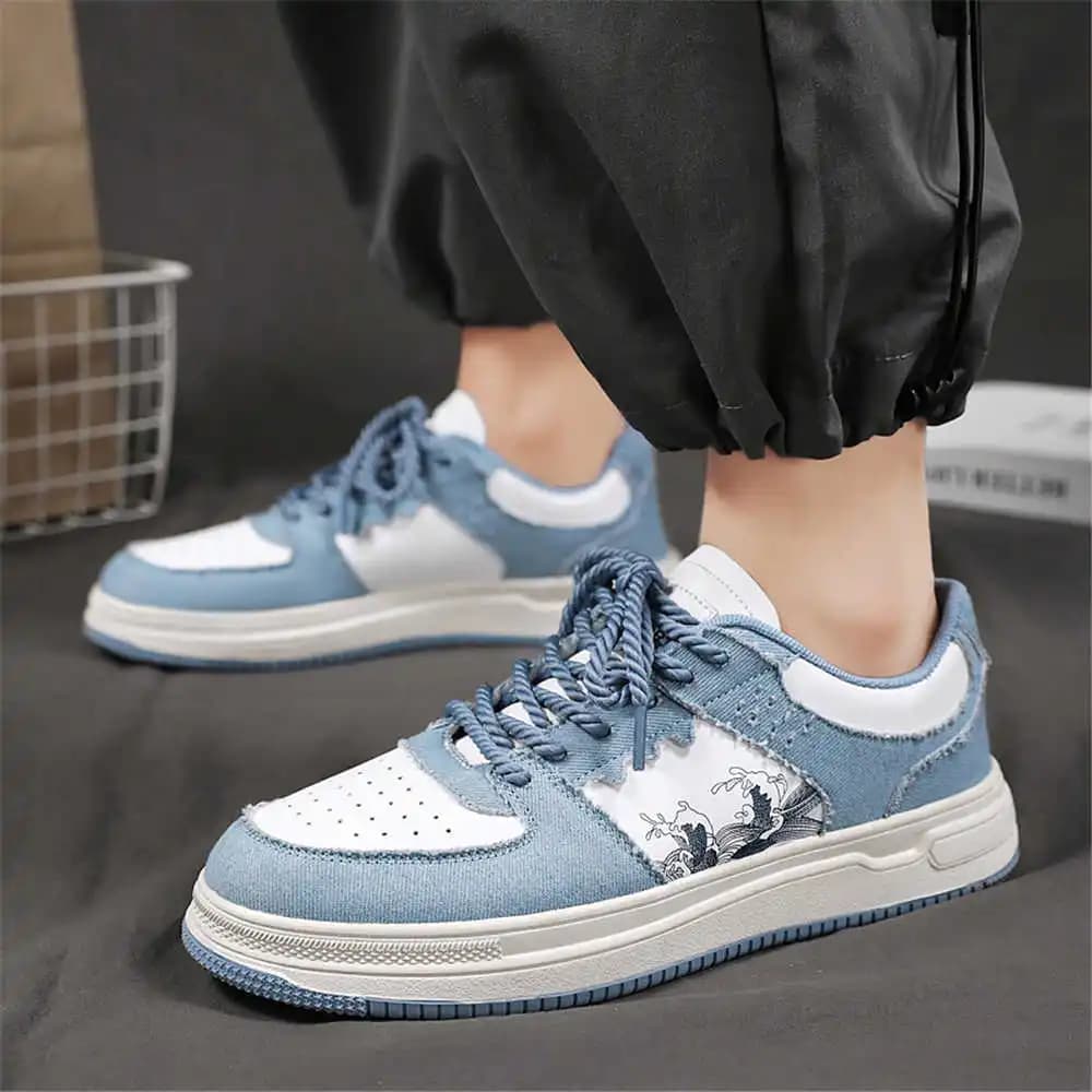 Fabric denim 45-46 Men's Purple Gymnastics Shoes Luxury Brand Fabric Men's Boots Large Men's Shoes Sport Sapateneis Comfort Trnis