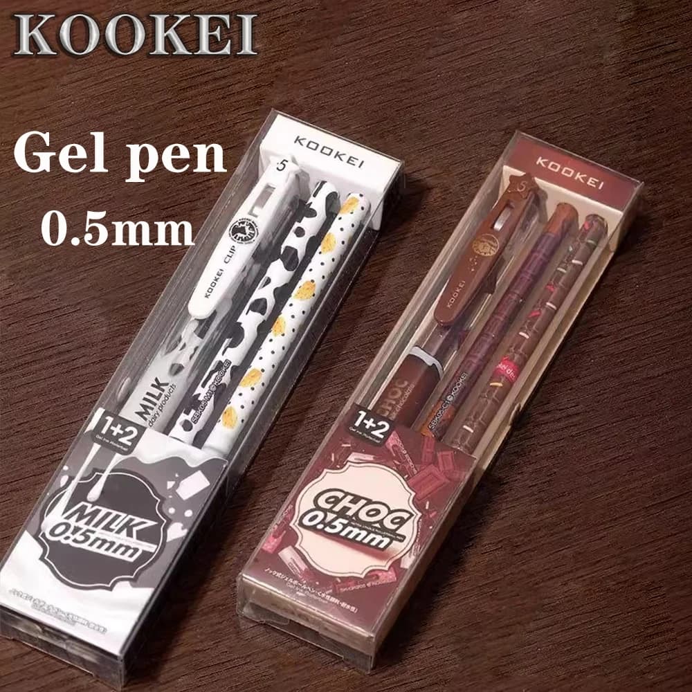 1 Set Cina KOOKEI Penna Gel 0.5mm Nero Ricarica Punta Proiettile Quick Dry Accessori per la scuola Cancelleria Kawaii economica Ritorno a scuola