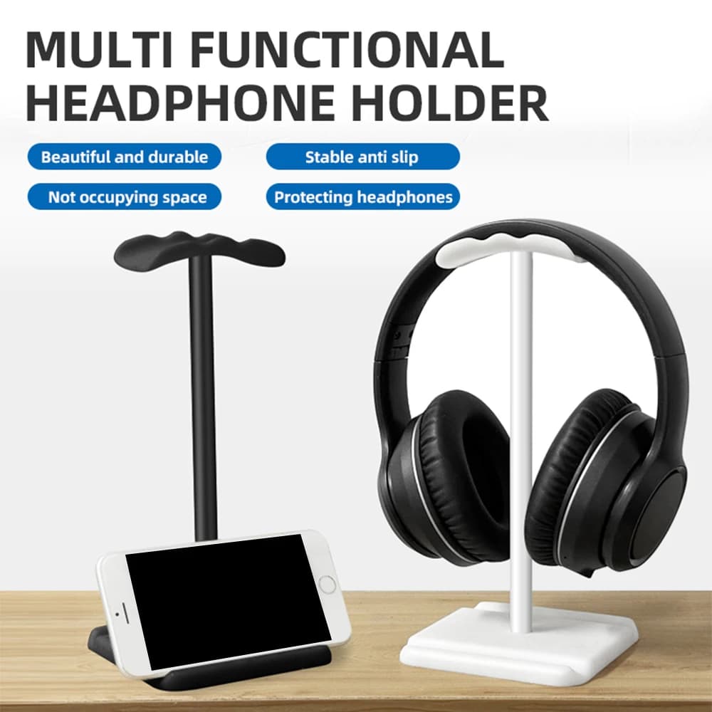 Supporto universale per cuffie Rack Space Desktop Organizer Supporto per auricolari Supporto per supporto per cuffie Supporto per telefono cellulare e tablet Stan