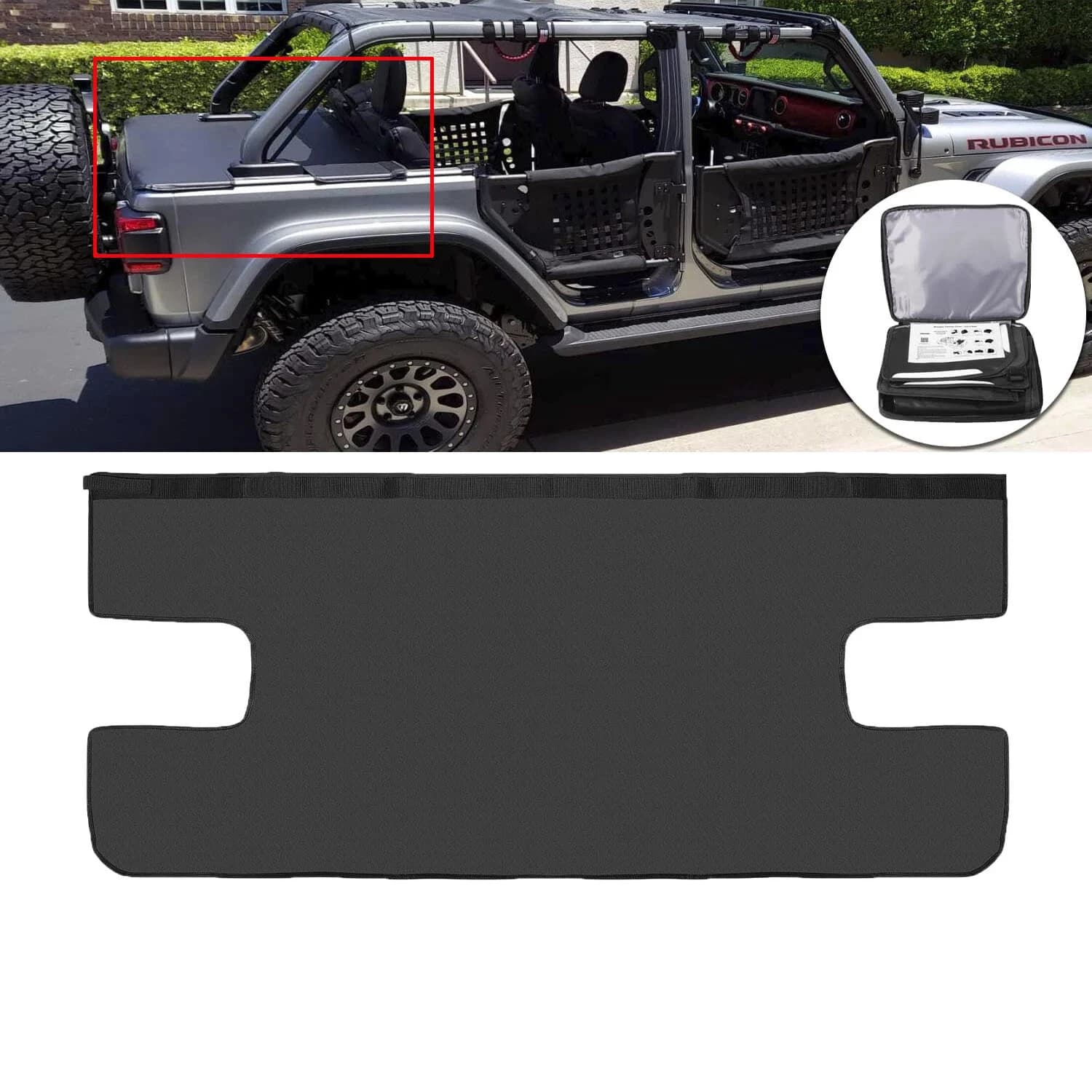 Copertura per carico Copertura tonneau adatta per Jeep Wrangler JK Unlimited 2007-2018 Baule posteriore a 4 porte Scudo parasole di sicurezza Anti-Peeping