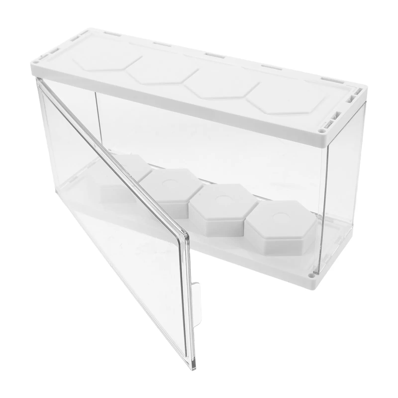 Pegboard Action Figure Display Case Plastic Showcase Box 10x6 Clear Dustproof Storage Bin Wall Mount Organizer for Collectibles