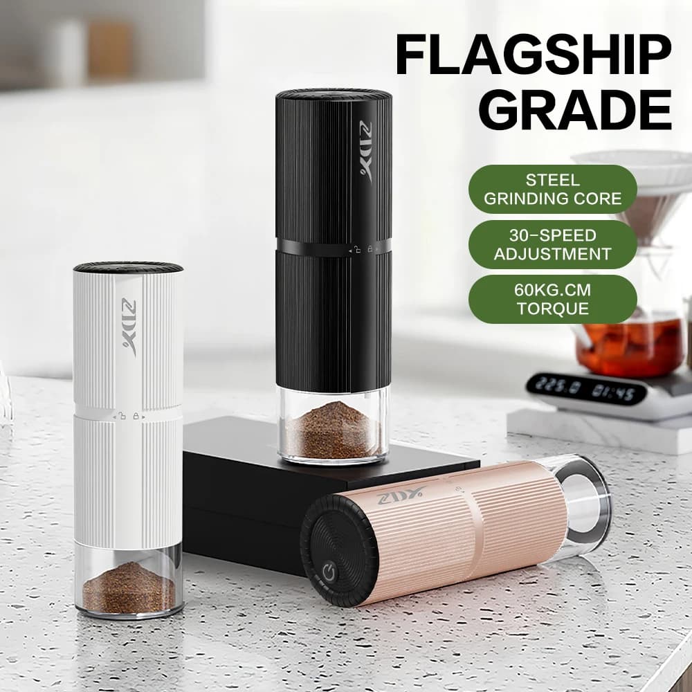 Portable Electric Coffee Grinder, USB Rechargeable Coffee Powder Maker, New Alloy Coffee Bean Grinder
