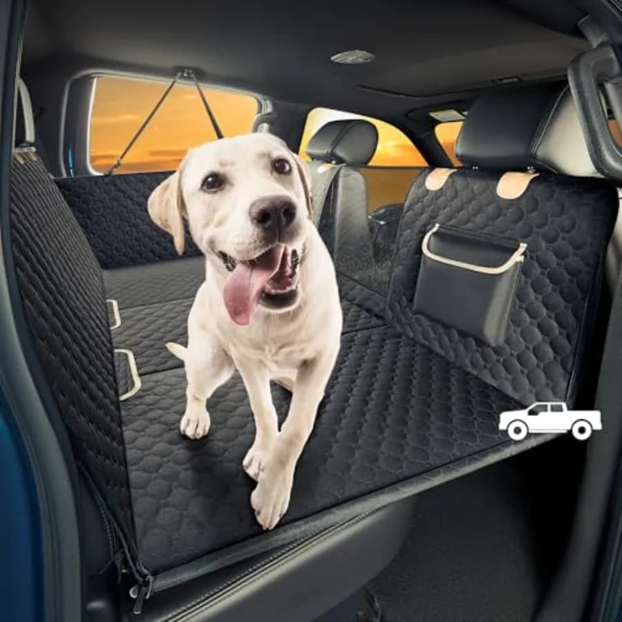 Back Seat Extensor XL for Dogs, Car Seat Covers with Rigid Bottom, Hammock Resistant for Dogs Chewing Aggressively