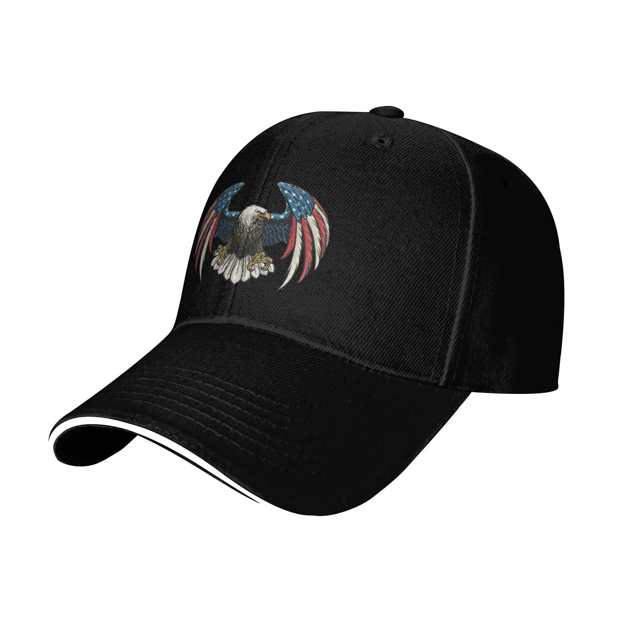 Eagle Wings American Flag Print Baseball Cap Adjustable Unisex Outdoor Casual Visor Hat