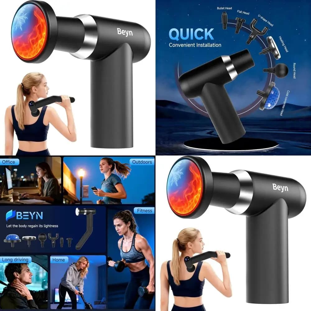 Pistola per Massaggio Profondo con Manico Staccabile, 6 Accessori e Display LCD per Alleviare il Dolore