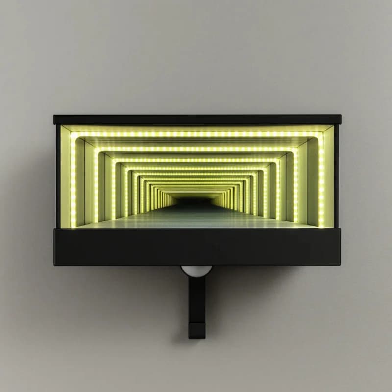 Portachiavi per garage per auto Portachiavi per auto stampato in 3D per specchio infinito da parete con gancio per chiave per garage a luce LED Decorazioni per la casa