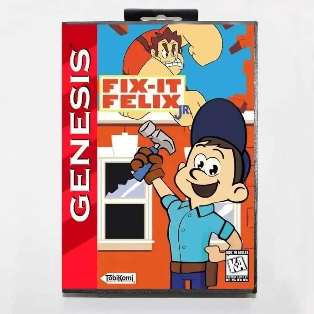 Fix It Felix Jr MD Game Card 16 Bit USA Cover per Sega Megadrive Genesis Cartuccia per Console di Videogiochi